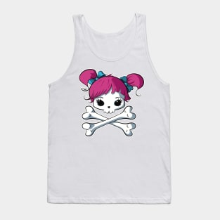 Cupcake Crossbones Kawaii Pink Tank Top